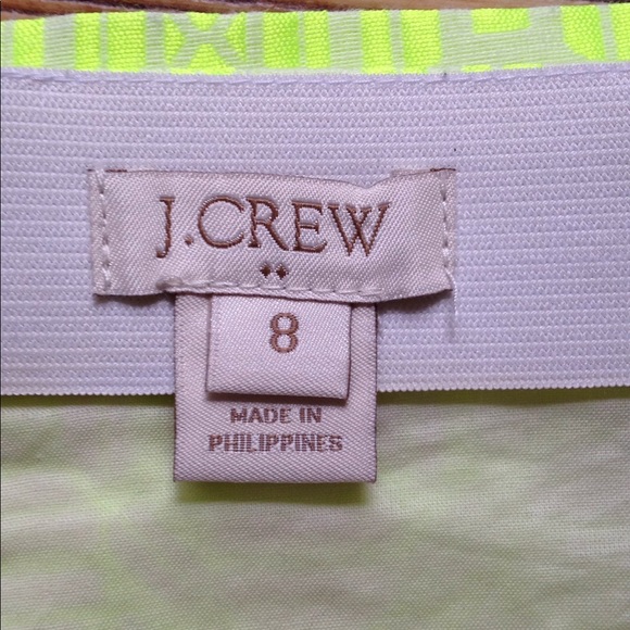 J.Crew Miniskirt Chartreuse Yellow Green Geometric - Picture 3 of 7
